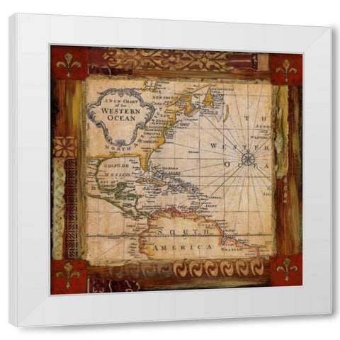 Corners of the Earth White Modern Wood Framed Art Print by Tava Studios