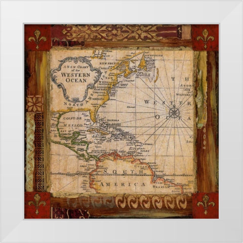 Corners of the Earth White Modern Wood Framed Art Print by Tava Studios