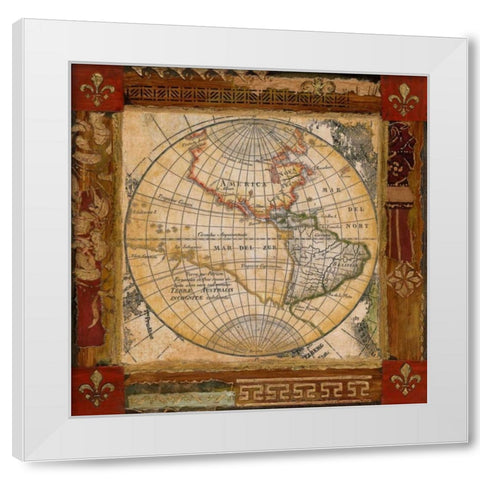 Corners of the Earth White Modern Wood Framed Art Print by Tava Studios