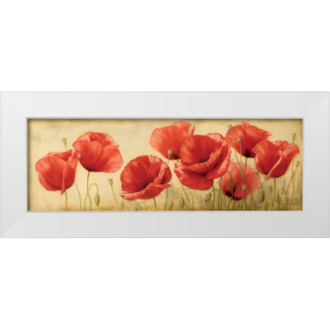 Poppies Grace II White Modern Wood Framed Art Print by Levashov, Igor