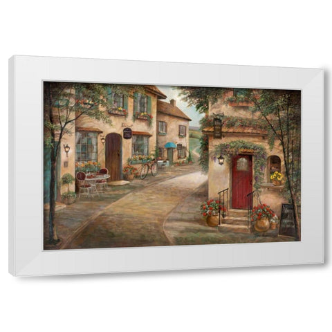 Quaint Cafe White Modern Wood Framed Art Print by Manning, Ruane
