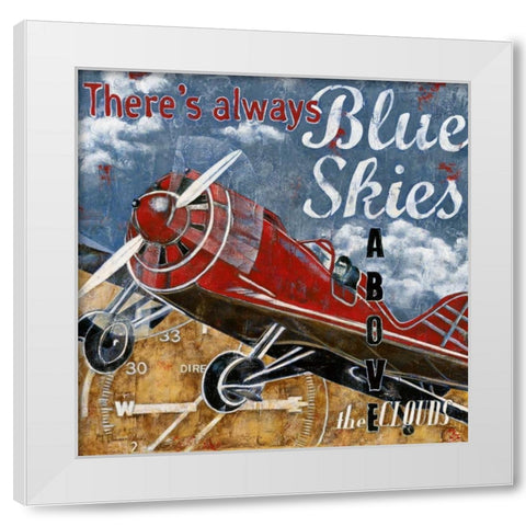 Blue Skies White Modern Wood Framed Art Print by Donovan, Maria