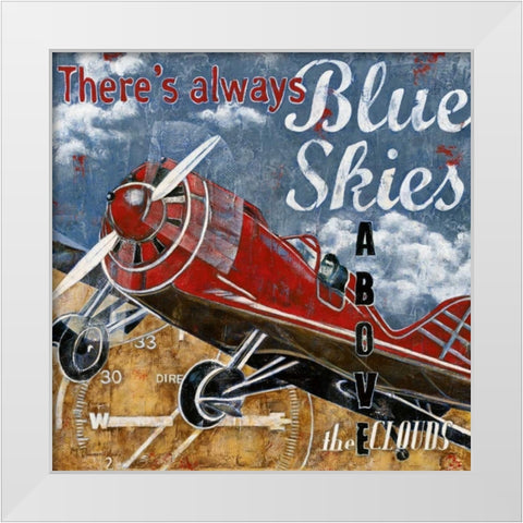 Blue Skies White Modern Wood Framed Art Print by Donovan, Maria