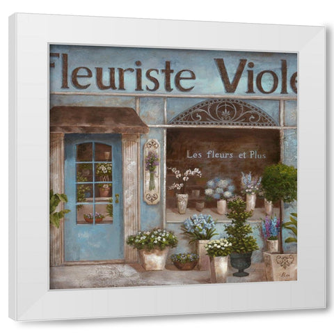 Fleuriste White Modern Wood Framed Art Print by Nan