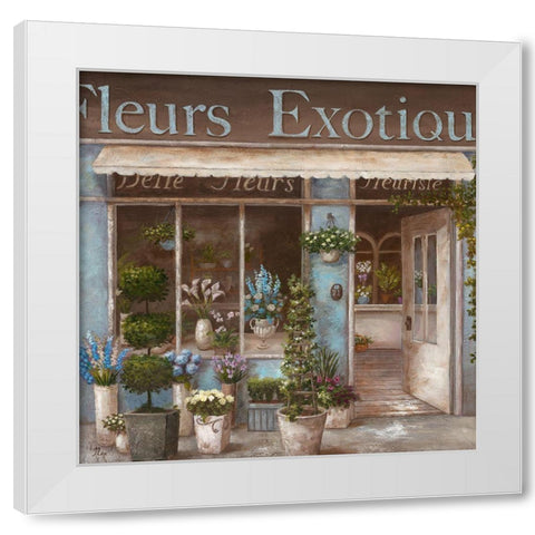 Fleurs Exotique White Modern Wood Framed Art Print by Nan