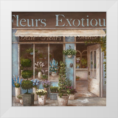 Fleurs Exotique White Modern Wood Framed Art Print by Nan