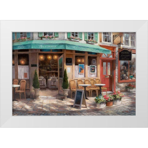 Cafe Beuchons White Modern Wood Framed Art Print by Chiu, T.C.