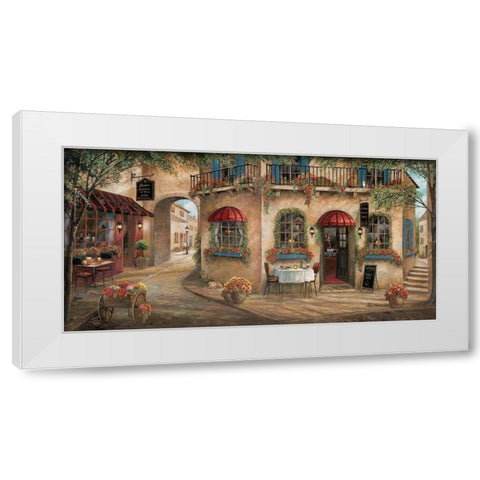 Ginos Pizzeria White Modern Wood Framed Art Print by Manning, Ruane