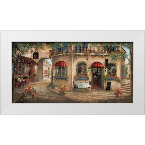 Ginos Pizzeria White Modern Wood Framed Art Print by Manning, Ruane