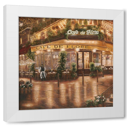 Cafe de Flore White Modern Wood Framed Art Print by Brown, Betsy