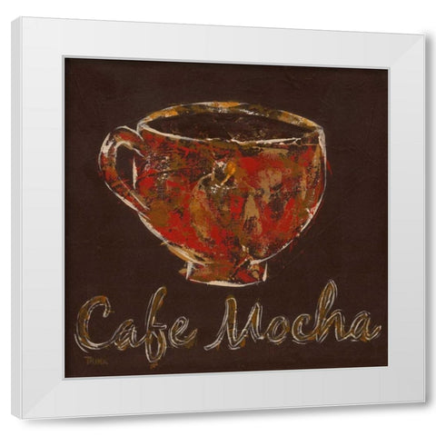 Cafe Mocha White Modern Wood Framed Art Print by Craven, Katrina