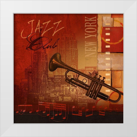 Jazz Club White Modern Wood Framed Art Print by Knutsen, Conrad
