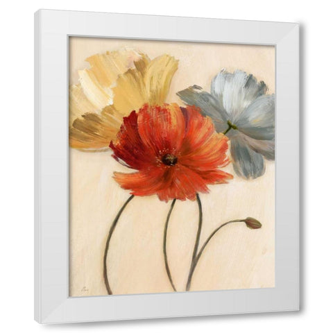 Poppy Palette I White Modern Wood Framed Art Print by Nan