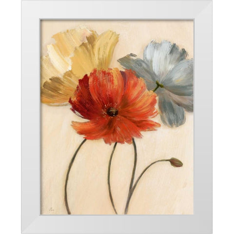 Poppy Palette I White Modern Wood Framed Art Print by Nan