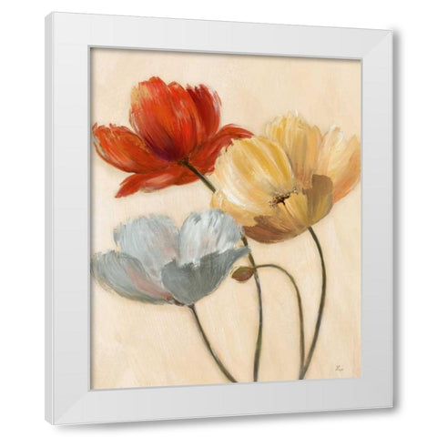 Poppy Palette II White Modern Wood Framed Art Print by Nan