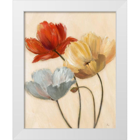 Poppy Palette II White Modern Wood Framed Art Print by Nan