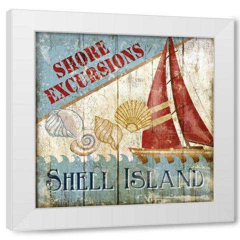 Shell Island White Modern Wood Framed Art Print by Knutsen, Conrad