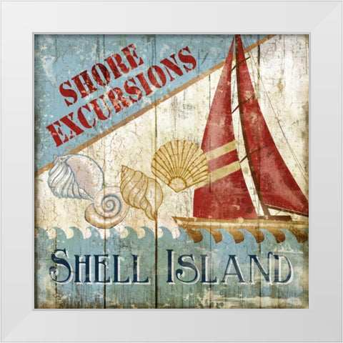 Shell Island White Modern Wood Framed Art Print by Knutsen, Conrad