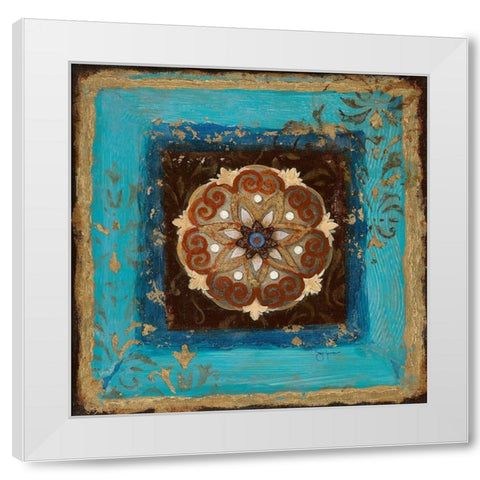 Exotic Medallion II White Modern Wood Framed Art Print by Tava Studios