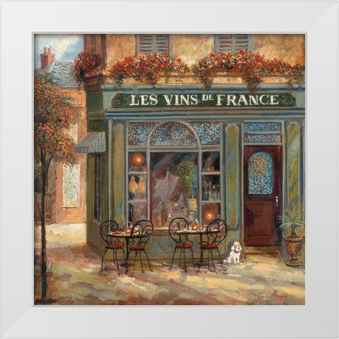 Wine Shop White Modern Wood Framed Art Print by Manning, Ruane