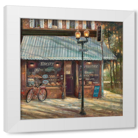 Pastry Shop White Modern Wood Framed Art Print by Manning, Ruane
