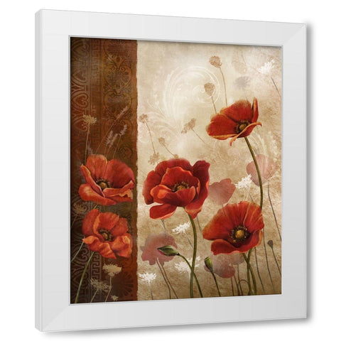 Wild Poppies I White Modern Wood Framed Art Print by Knutsen, Conrad