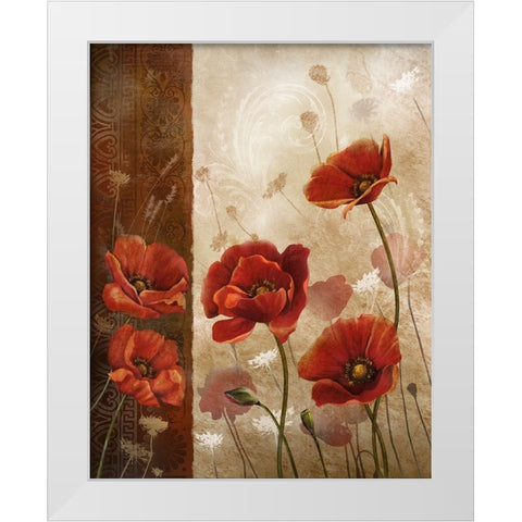 Wild Poppies I White Modern Wood Framed Art Print by Knutsen, Conrad