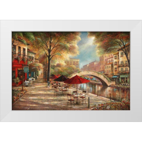Riverwalk Charm White Modern Wood Framed Art Print by Manning, Ruane
