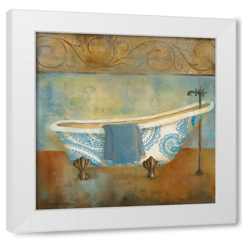 Paisley Bath I White Modern Wood Framed Art Print by Robinson, Carol