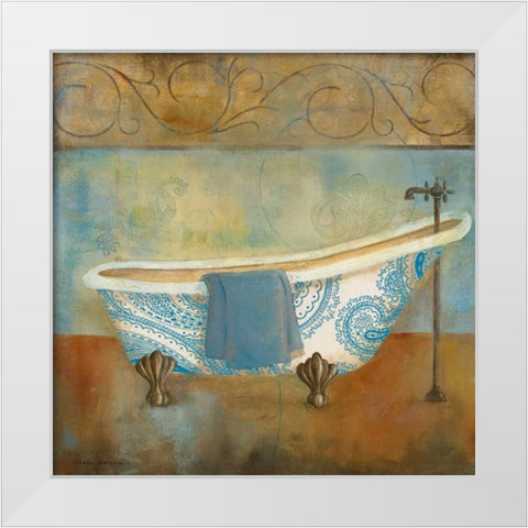 Paisley Bath I White Modern Wood Framed Art Print by Robinson, Carol