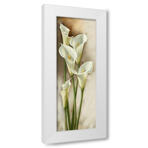 Callas Gracieux I White Modern Wood Framed Art Print by Levashov, Igor