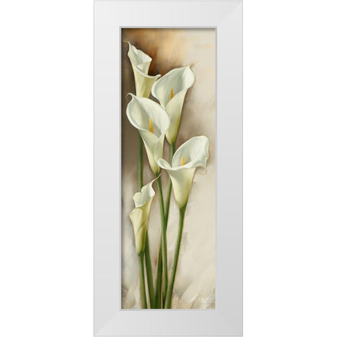 Callas Gracieux I White Modern Wood Framed Art Print by Levashov, Igor