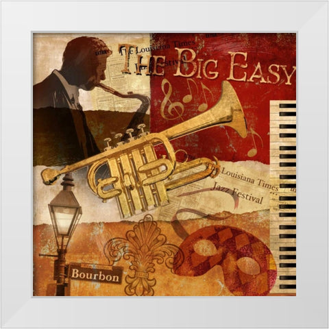The Big Easy White Modern Wood Framed Art Print by Knutsen, Conrad