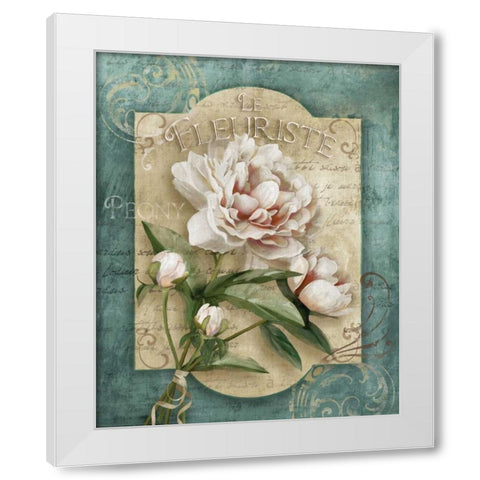 Le Fleuriste White Modern Wood Framed Art Print by Knutsen, Conrad