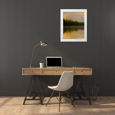 Twilight Reflection I White Modern Wood Framed Art Print by Delimont, Danita