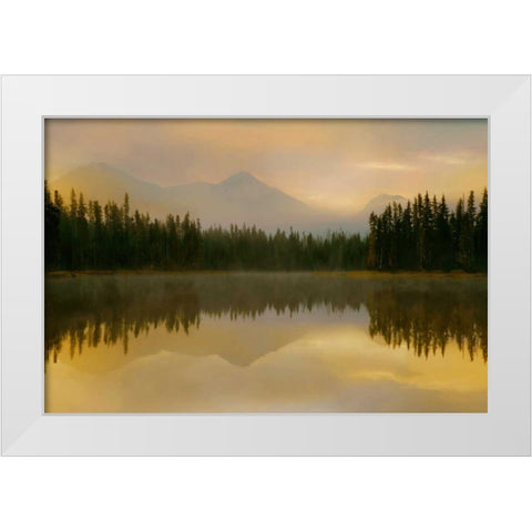 Twilight Reflection White Modern Wood Framed Art Print by Delimont, Danita
