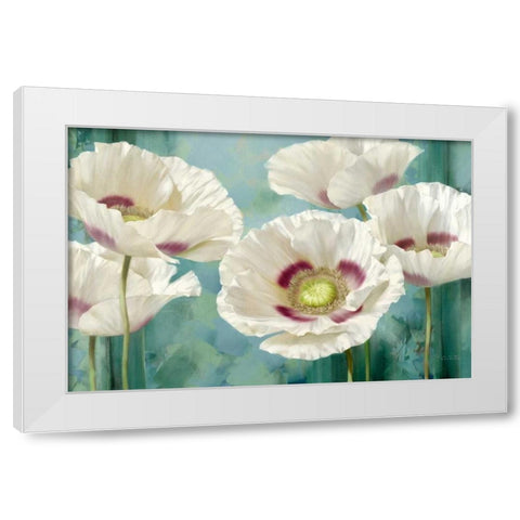 Tasmanian Poppies I White Modern Wood Framed Art Print by Levashov, Igor