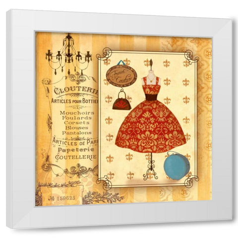 French Couture White Modern Wood Framed Art Print by Carroll, Jane