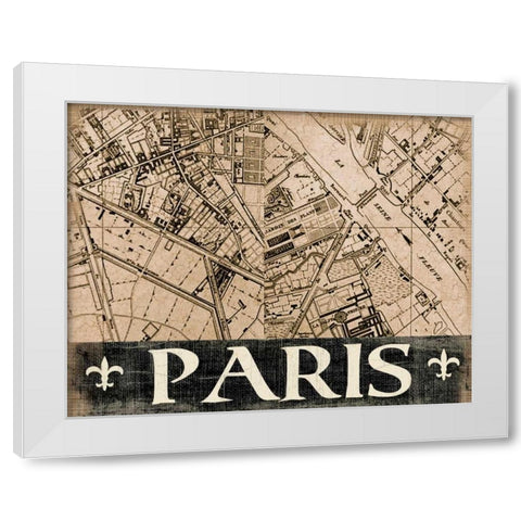 Paris Map White Modern Wood Framed Art Print by Donovan, Kelly