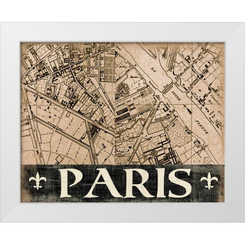 Paris Map White Modern Wood Framed Art Print by Donovan, Kelly