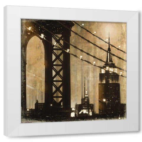 New York Aglow White Modern Wood Framed Art Print by Donovan, Kelly