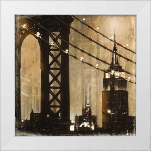 New York Aglow White Modern Wood Framed Art Print by Donovan, Kelly
