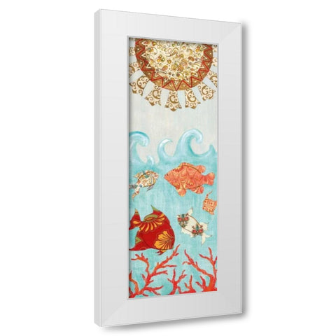 Under the Sea I White Modern Wood Framed Art Print by Tava Studios