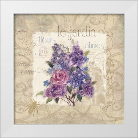 Le Jardin White Modern Wood Framed Art Print by Robinson, Carol