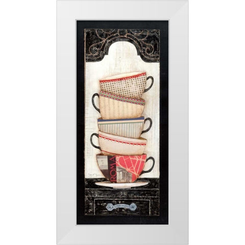 Coffee in Rome White Modern Wood Framed Art Print by Tava Studios