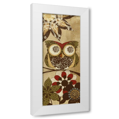 Owls Wisdom I White Modern Wood Framed Art Print by Craven, Katrina