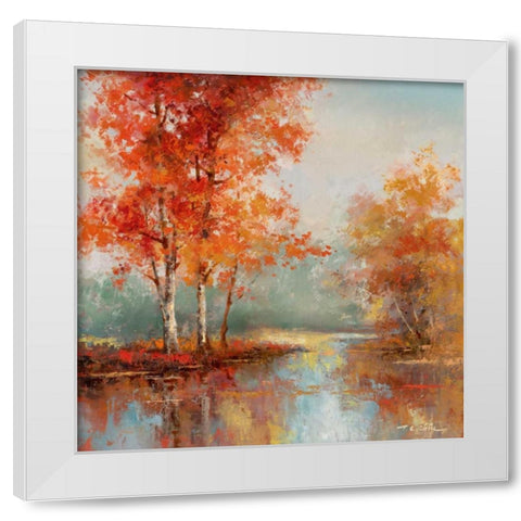Autumns Grace I White Modern Wood Framed Art Print by Chiu, T.C.