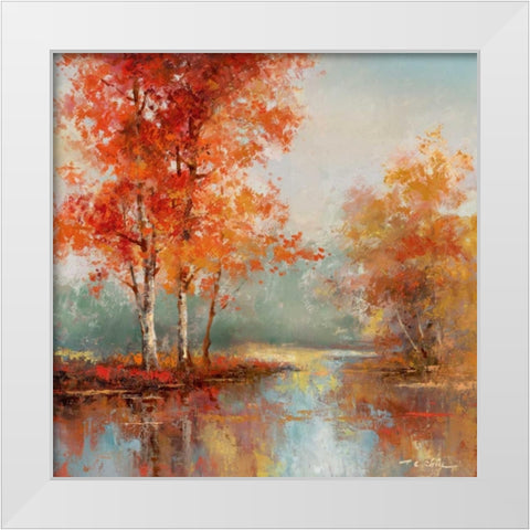 Autumns Grace I White Modern Wood Framed Art Print by Chiu, T.C.