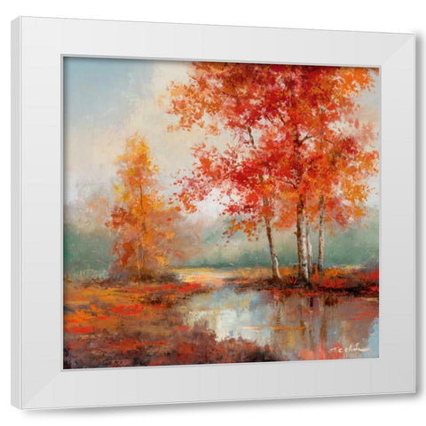 Autumns Grace II White Modern Wood Framed Art Print by Chiu, T.C.