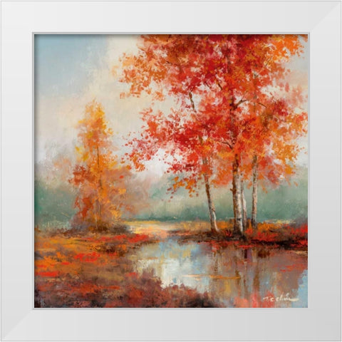 Autumns Grace II White Modern Wood Framed Art Print by Chiu, T.C.